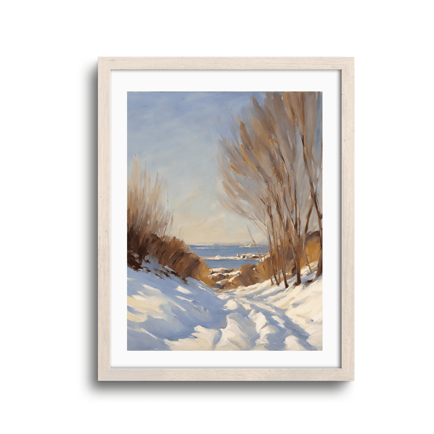 Visita al lago nevado - Art Print