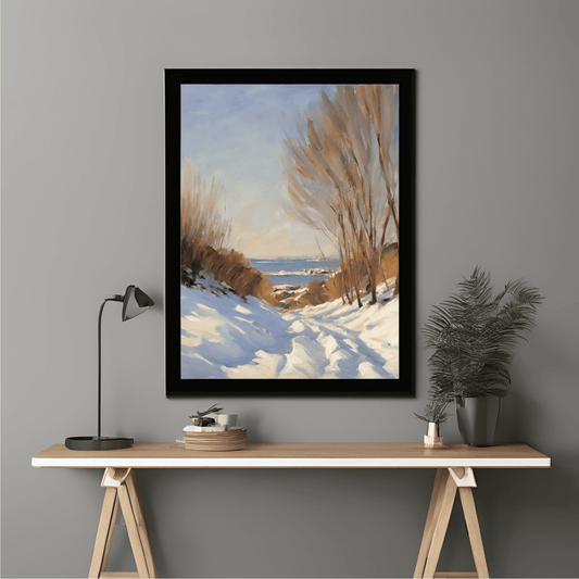 Visita al lago nevado - Art Print