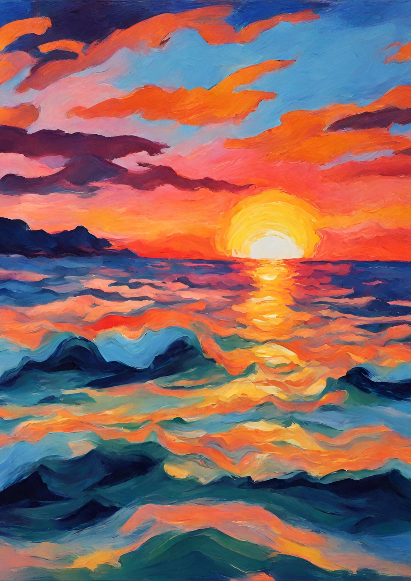 Ocaso desde el mar -Art Print